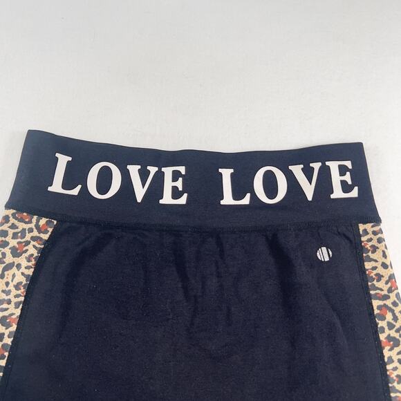 LA Winner Leggings Woman's One Size Workout Pants Animal Print Leopard LOVE Band - Picture 2 of 8